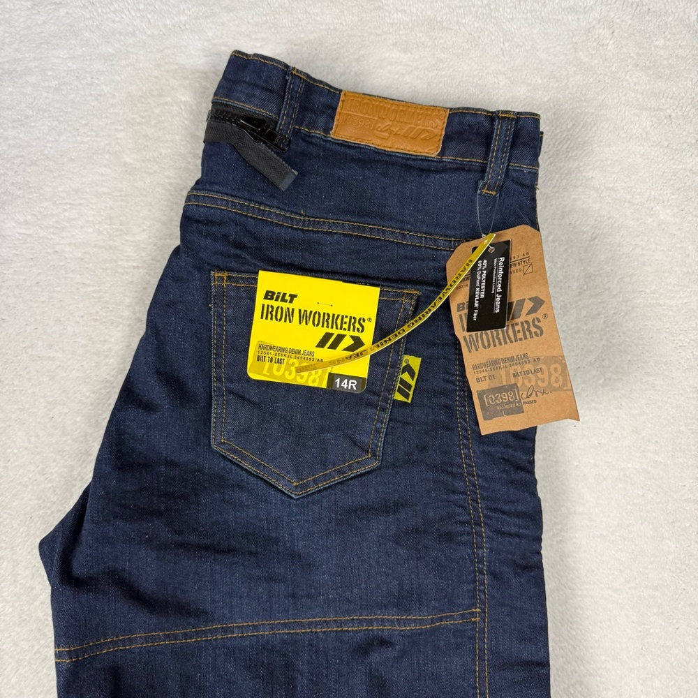 NWT BILT Iron Workers Women’s Motorcycle Denim  Sz 14 Regular Fit Dark Wash